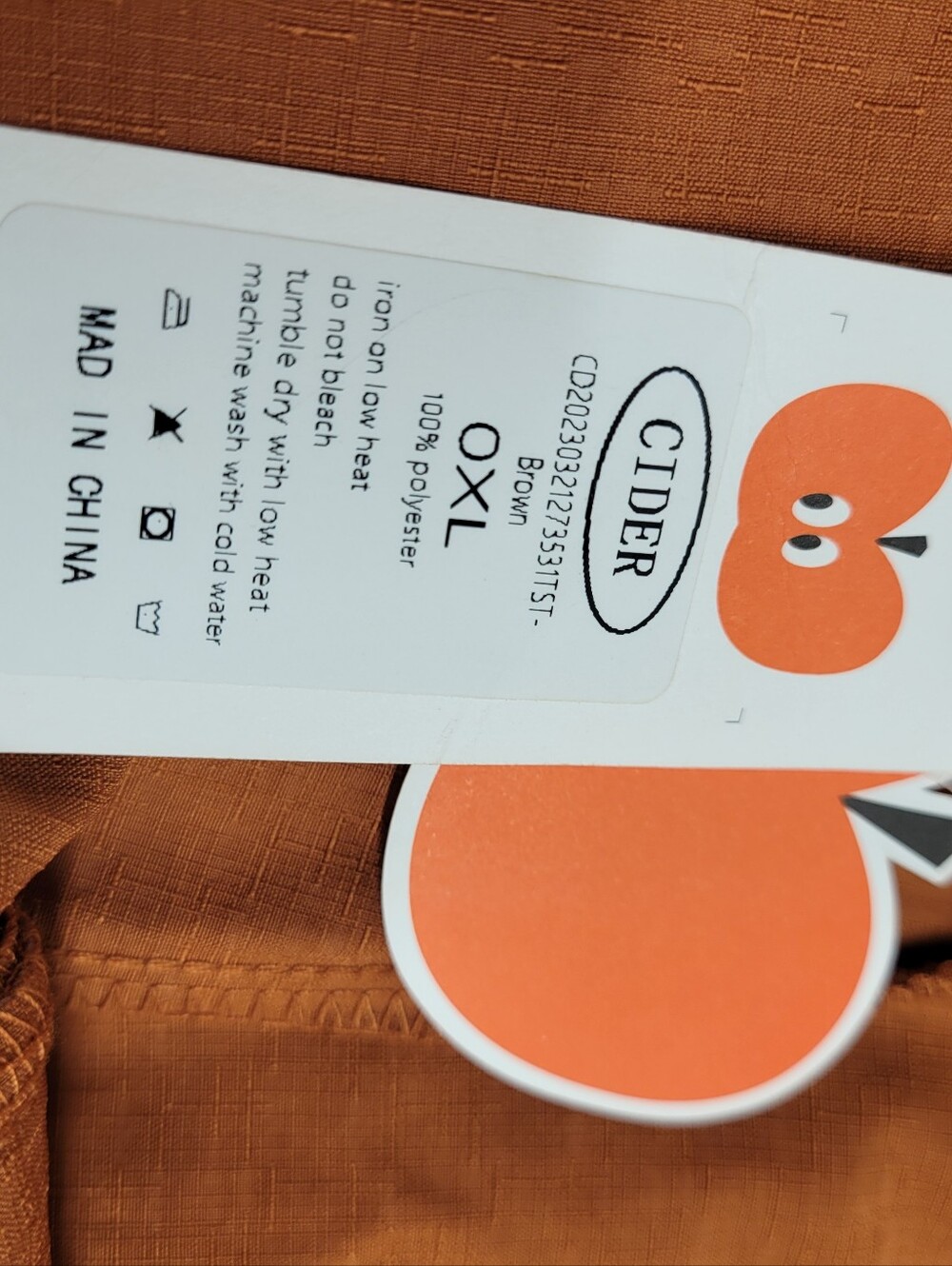 NWT Cider 2-Piece Set - Mismatched Sizing (Large Top / 0XL Pants) - Rust Orange - Picture 7 of 14